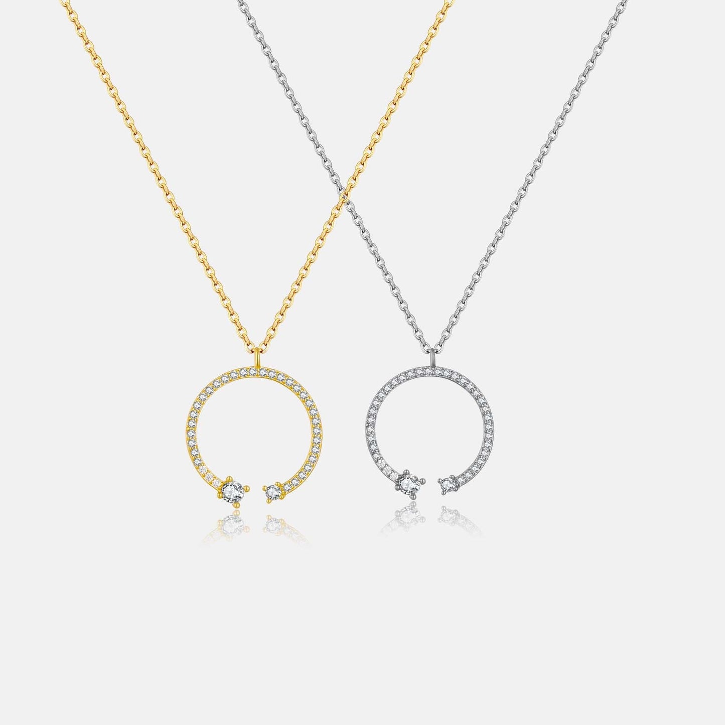 S925 silver, 18K Gold Plated Circle Pendant