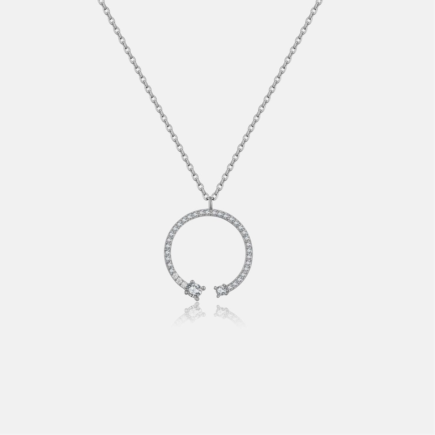 S925 silver, 18K Gold Plated Circle Pendant