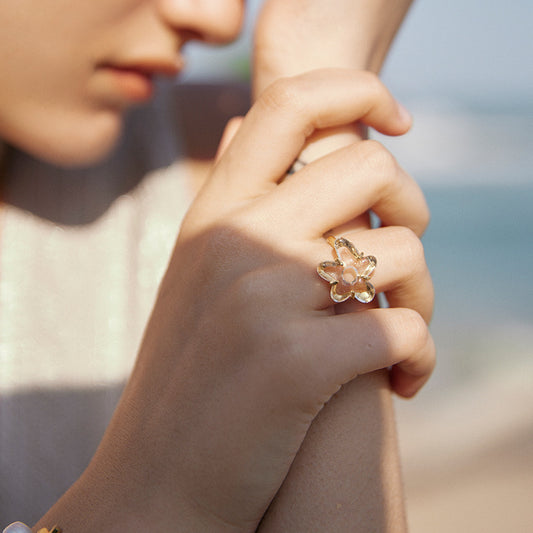 Fashion Personality Niche Flower Simple Ring